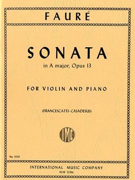 Fauré, G: Sonata in A major op.13