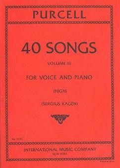 Purcell, H: Forty Songs Iii H.vce Pft