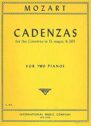 Mozart, W A: Cadenzas for the Concerto in Es major KV 365