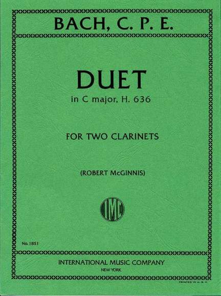 Bach, C P E: Duet Cmaj 2clar