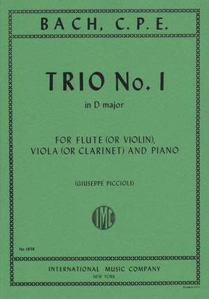 Bach, C P E: Trio No.1 Dmaj Fl Clar Pft