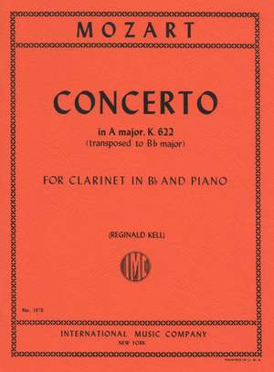 Mozart, W A: Concerto in A major KV 622