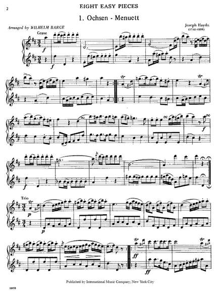 Eight Easy Pieces by Classical Composers