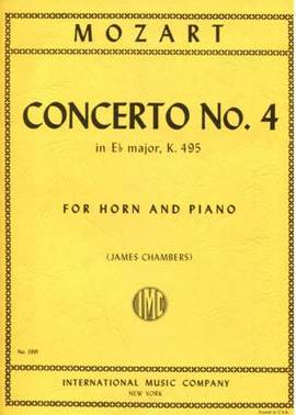 Mozart, W A: Concerto No. 4 in E flat major E flat major KV 495