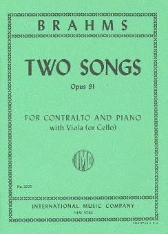 Brahms, J: Two Songs Contralto Vce Pft