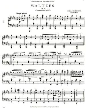 Brahms, J: Waltzes Op39