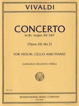 Vivaldi: Concerto Bbmaj Op20 Vln Vc Pft