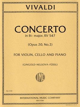 Vivaldi: Concerto Bbmaj Op20 Vln Vc Pft