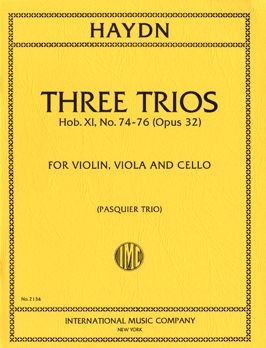 Haydn, J: Three Trios Op32 Vln Vc Pft