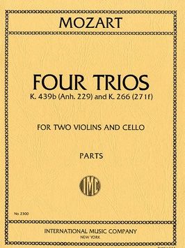 Mozart, W A: Four Trios 2vln Vc Parts