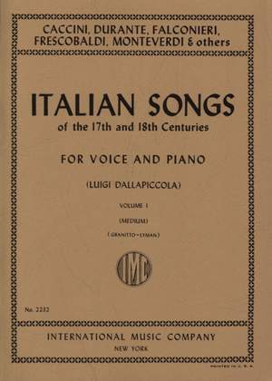 Italian Songs of 17 and 18th Centuries Vol. 1 Vol. 1