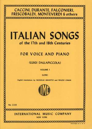Italian Songs of the 17th and 18th Centuries Vol. 1 Vol. 1
