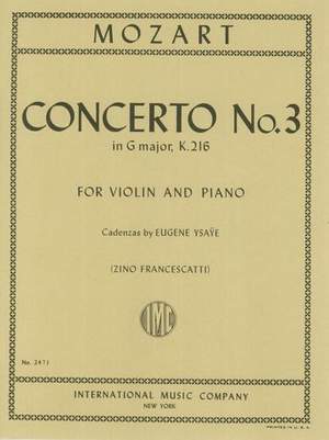 Mozart, W A: Violin Concerto No.3 G major K.216