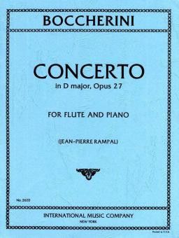 Boccherini, L: Concerto Dmaj Op27 Fl Pft.red