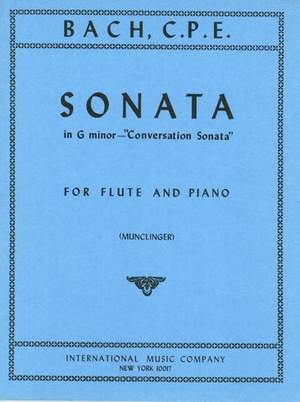 Bach, C P E: Sonata Gmin Fl Pft.red