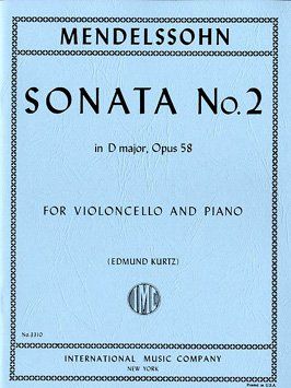 Mendelssohn: Sonata No.2 Dmaj Op58 Vc Pft