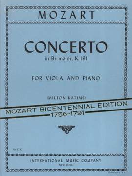 Mozart, W A: Concerto in Bb major B flat major KV 191