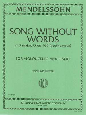 Mendelssohn: Song Without Words Vc Pft