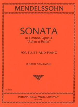 Mendelssohn: Sonata Fmin Op4 Fl Pft