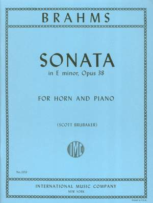 Brahms, J: Sonata in E minor E minor op. 38
