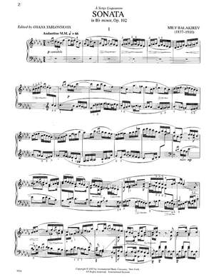 Balakirev, M A: Sonata B flat minor op.102