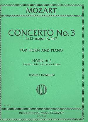 Mozart, W A: Concerto No. 3 in Eb Major KV447
