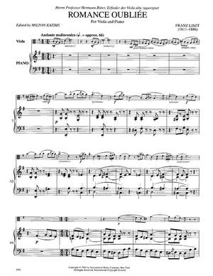 Liszt, F: Romance Oubliee