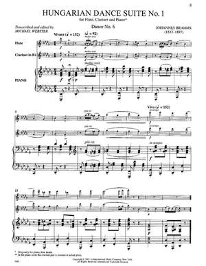 Brahms, J: Hungar Dance Suite 1 Fl/cl/pno