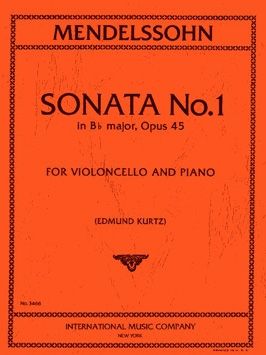 Mendelssohn: Sonata No.1 Op45 Bbmaj Vc/pf