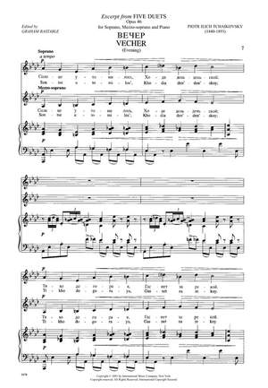 Tchaikovsky: Five Duets Op46 2vce Pft