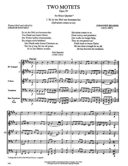 Brahms, J: Two Motets