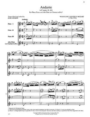 Mozart, W A: Andante in F Major KV 616