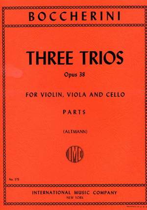 Boccherini, L: Three Trios op. 38