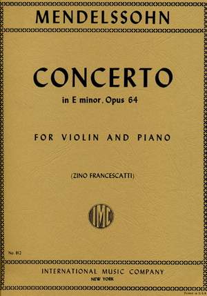 Mendelssohn: Concerto E Min Op64 Vln Pft