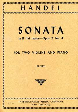 Handel, G F: Sonata B flat major B flat major op.2/4