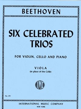 Beethoven: Viola Part for Six Celebrated Piano Trios (replaces Cello)