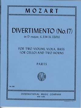 Mozart, W A: Divertimento No.17 in D major K334 (K320b)