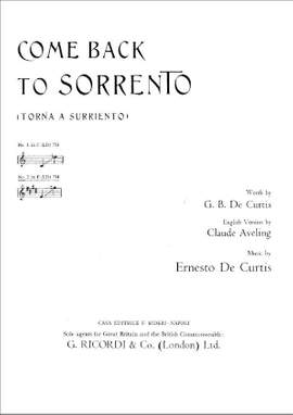 Curtis: Come back to Sorrento (E major)