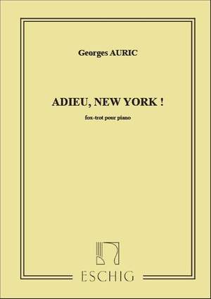 Auric: Adieu New-York, Foxtrot