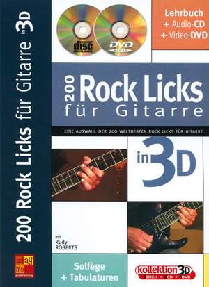 Roberts, R: 200 Rock Licks Für Gitarre In 3d