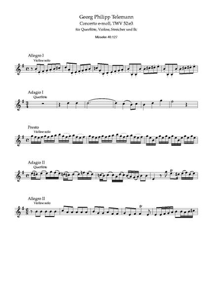 Telemann: Concerto E minor TWV 52:e3