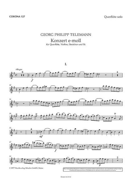 Telemann: Concerto E minor TWV 52:e3