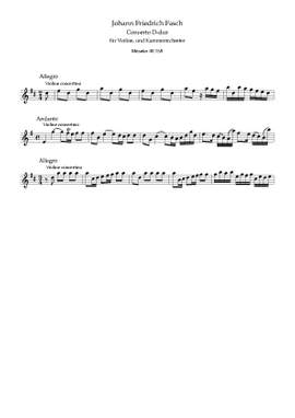 Fasch, J F: Concerto D major D major