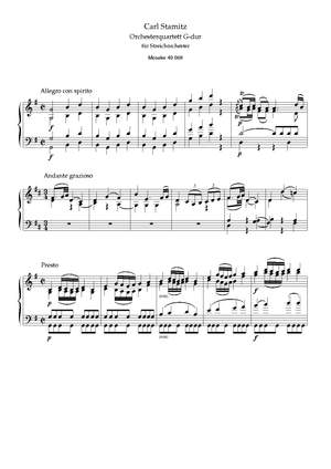Stamitz, C P: Orchesterquartett G-Dur G major