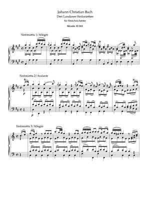 Bach, J C: Drei Londoner Sinfonietten
