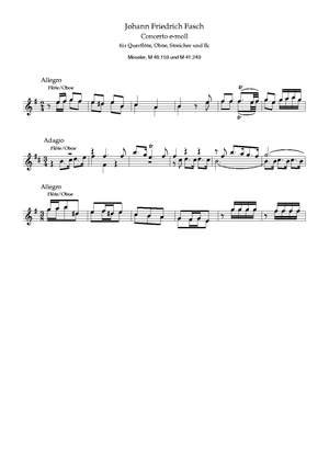 Fasch, J F: Concerto e-Moll E minor