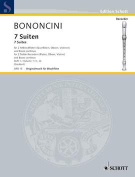 Bononcini, G B: Seven Suites Vol. 1