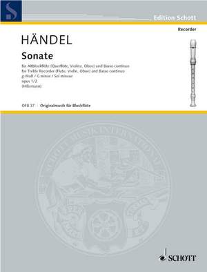 Handel, G F: Sonata No.2 in G minor, from Four Sonatas op. 1/2 HWV 360