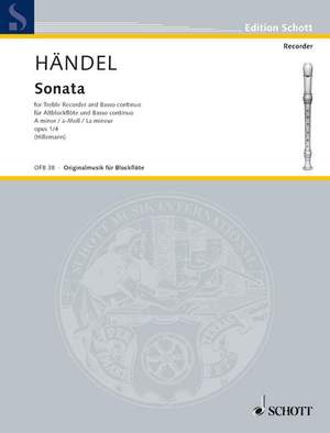 Handel, G F: Sonata No.4 in A minor, from Four Sonatas op. 1/4