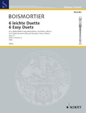 Boismortier, J B d: 6 leichte Duette op. 17 Vol. 2